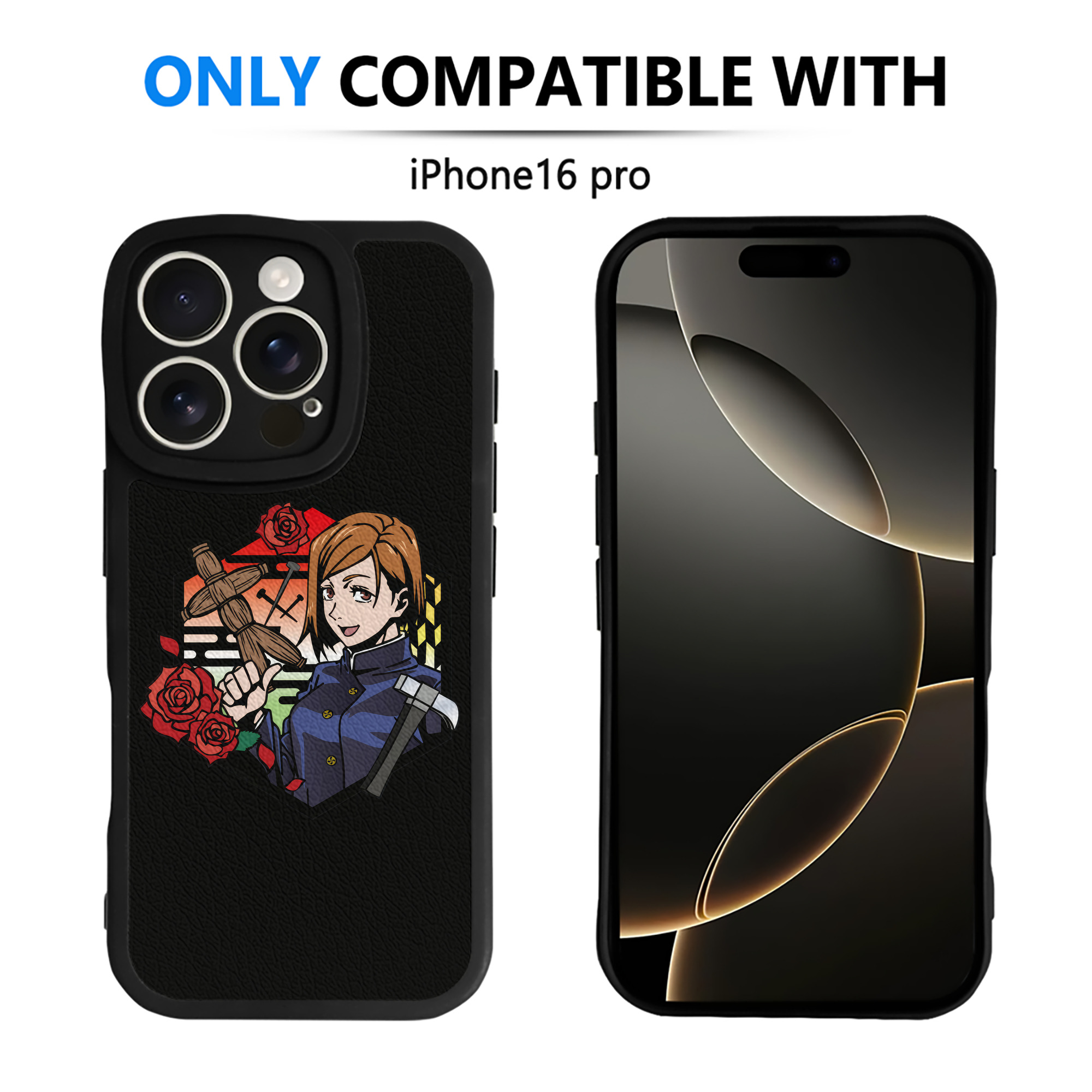 （画像用） 呪術廻戦 Jujutsu Kaisen 【iPhone 16シリーズ対応】シリコンスマホケース（レザー調） 材質：シリコン